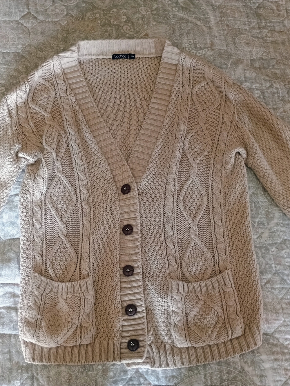 Tan Chunky Cable Knit Sweater